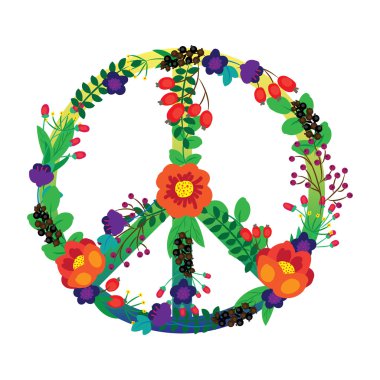 hippi çiçek amblem