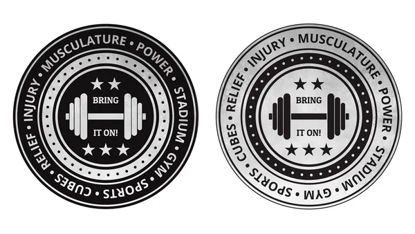 Bodybuilding fitness gym iconen vector op een witte achtergrond — Stockvector