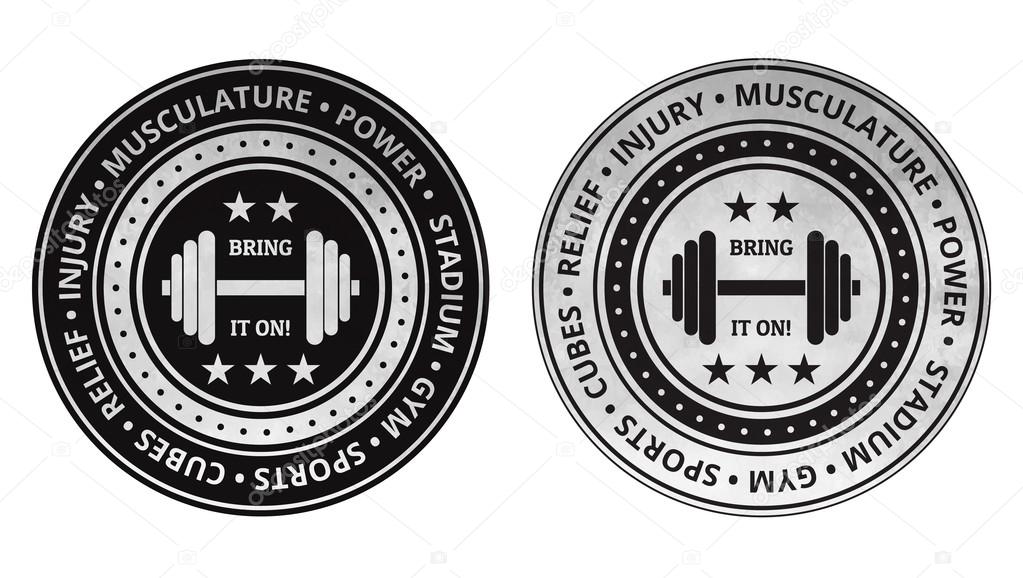 Bodybuilding fitness gym icons vector on a white background