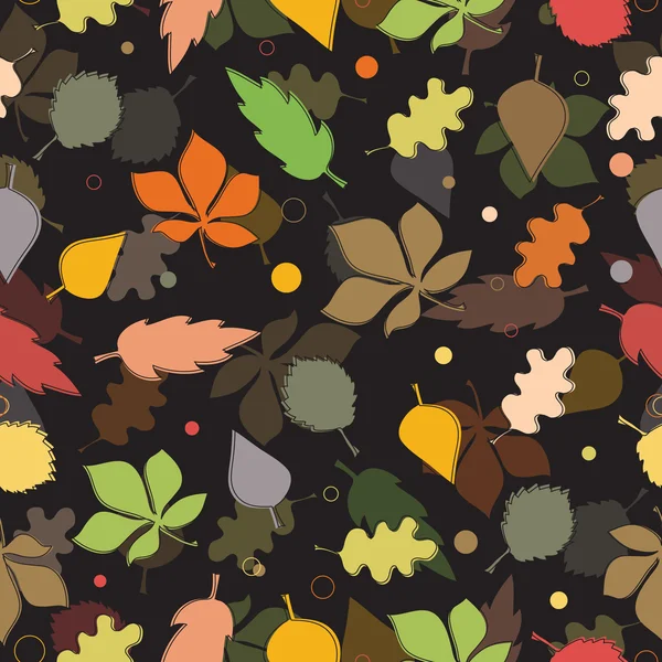 Seamless pattern of autumn leaves. — Stock Vector