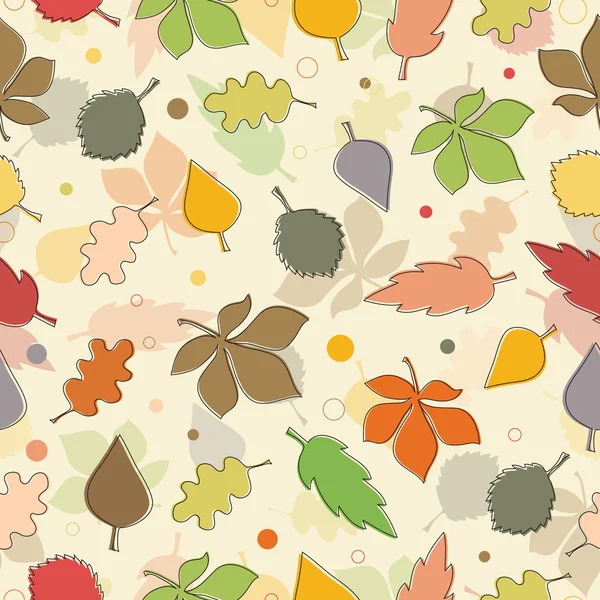 Nahtloses Muster der Herbstblätter. — Stockvektor