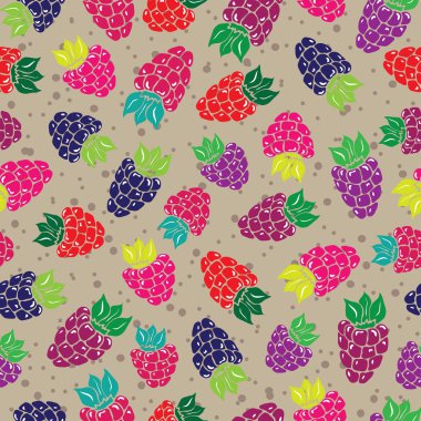 Bahçe ve yabani meyveleri sorunsuz arka plan dekoratif desen