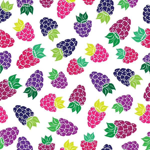 Decorative pattern with wild and garden berries Seamless background — Stock Vector