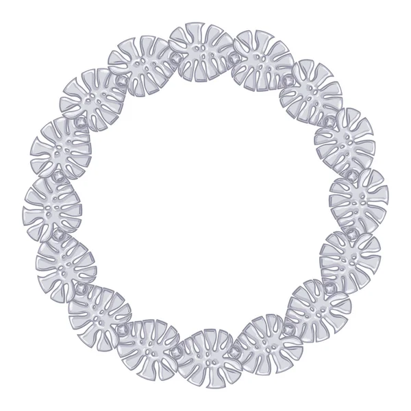 Cornice rotonda - catena d'argento sullo sfondo bianco . — Vettoriale Stock