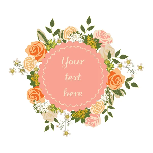 Bright floral card with cute cartoon flowers in vector. Inspirational and motivational quotes background. — Stock Vector