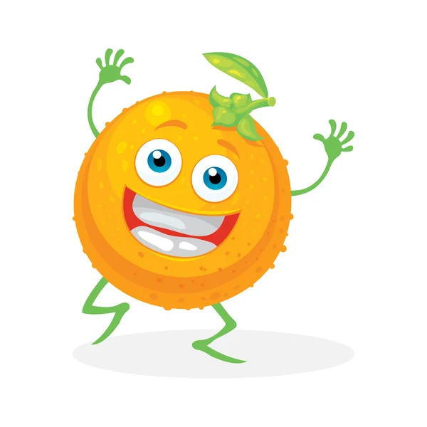 Cute orange on a white background. Vector character. — Stock Vector