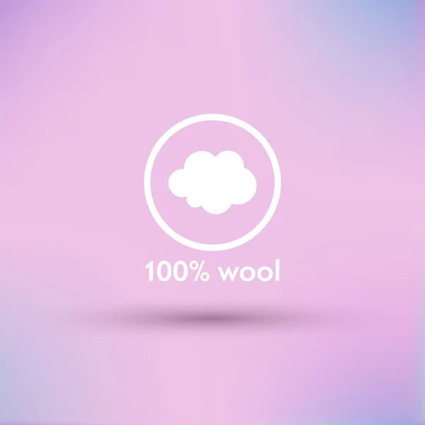 Pictogram van 100% wol geïsoleerde Vector Illustratie. — Stockvector