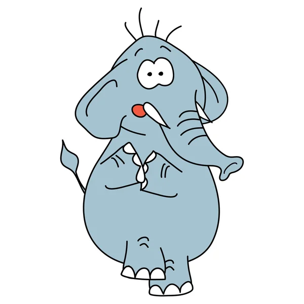 Funny elephant vector character on a white background. — Stock Vector