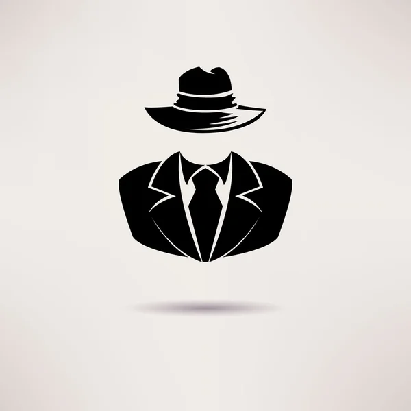 Pictogram spion, geheim agent, de maffia Vector icon. — Stockvector