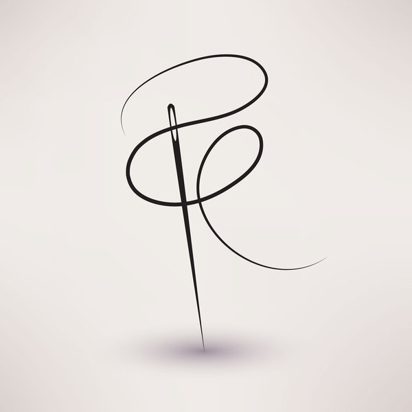 вектор иголки и резьбы в плоском стиле
.