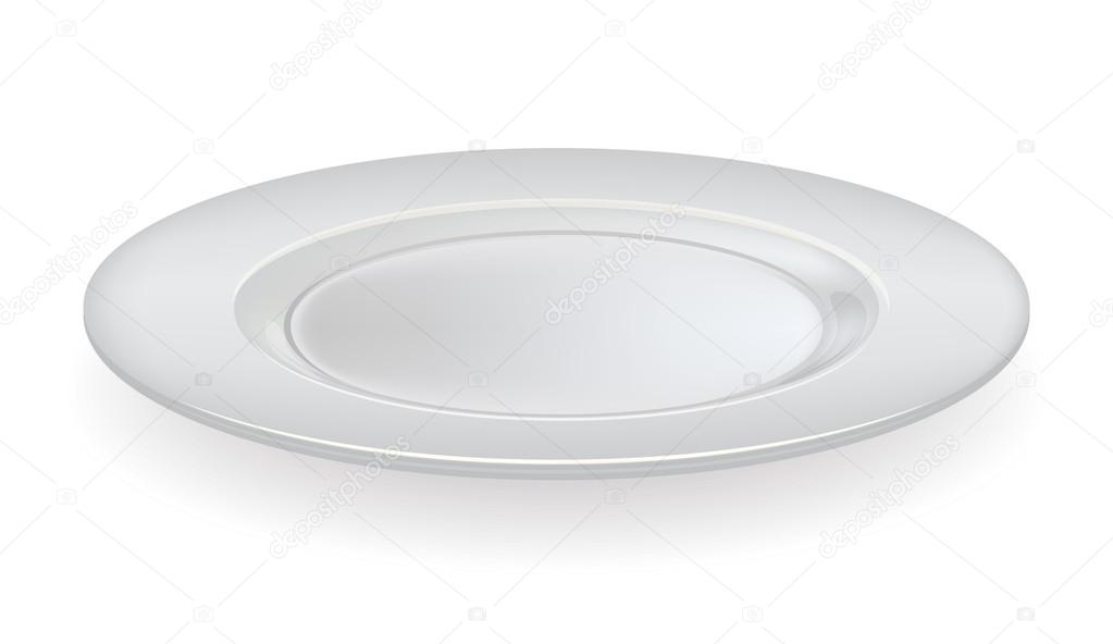 Vector ceramic plate on a white background.