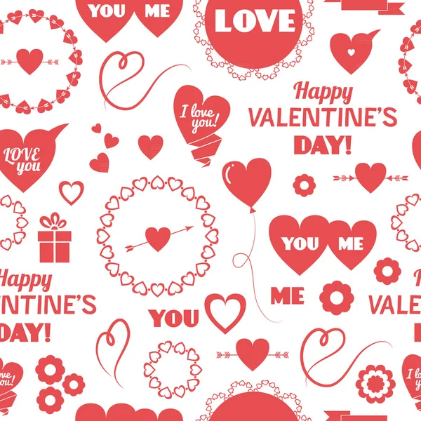 Fondo sin costuras vector feliz día de San Valentín — Archivo Imágenes Vectoriales