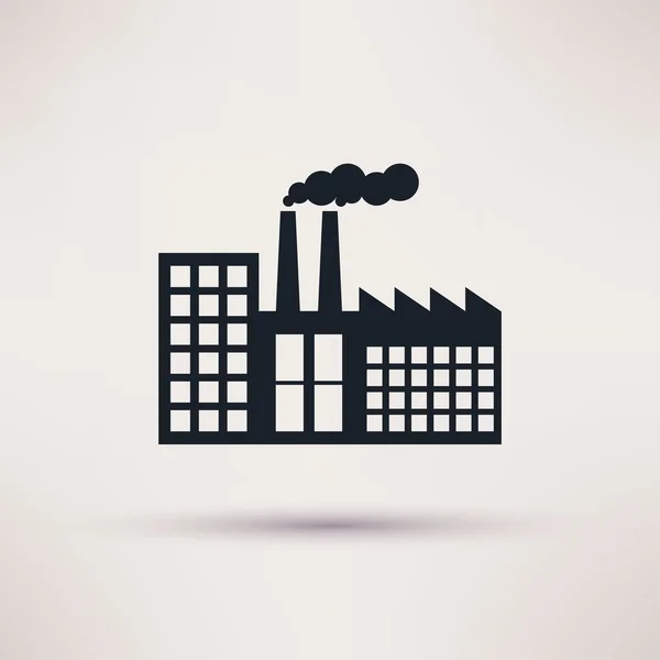 Industrial factory in a flat style icon vector. — Stock Vector
