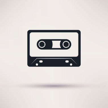 Ses kaset vektör simge mono düz stil.