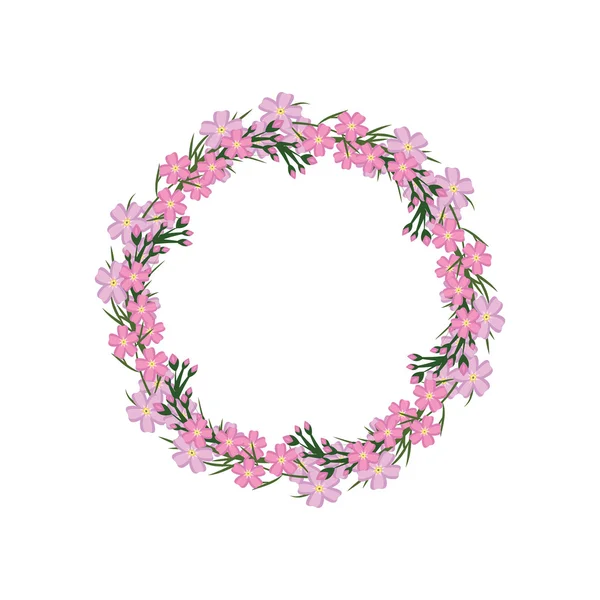 忘れな草の花輪。ベクトル テンプレート フレーム — ストックベクタ
