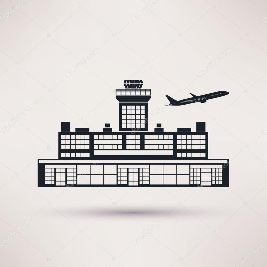 Airport building. Icon in the flat style.