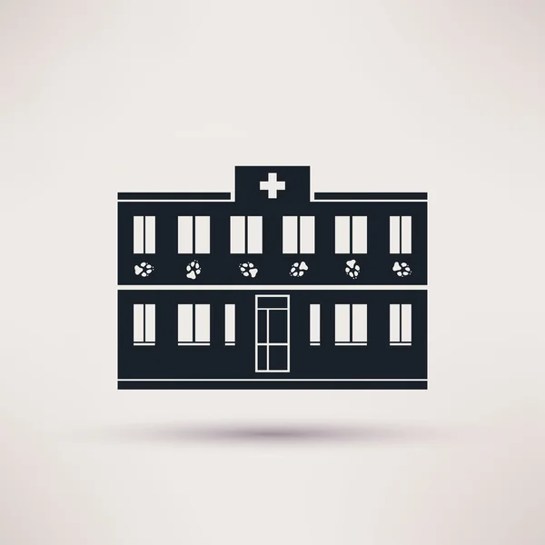 Veterinární Pet zdravotní péče, budova ikony, vektor — Stockový vektor