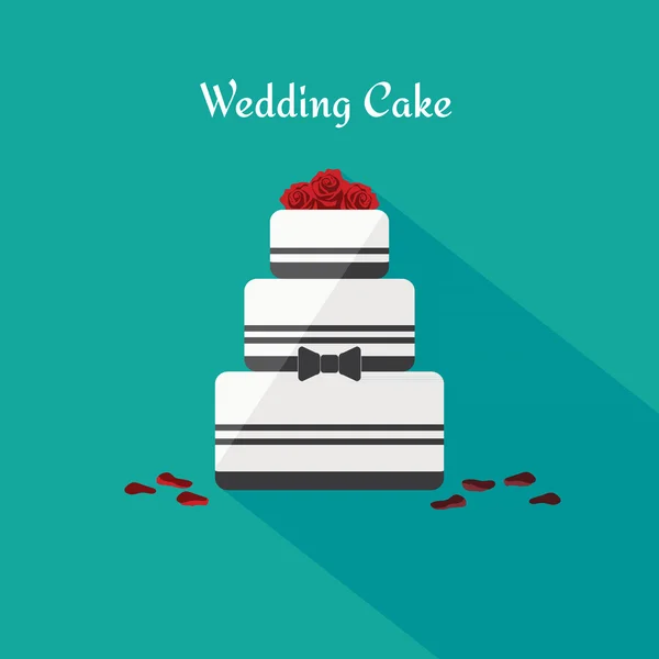 Pastel de boda. Icono en el estilo plano. Vector . — Vector de stock