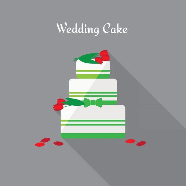 Düğün pastası. Düz stil simgesini. Vektör. — Stok Vektör