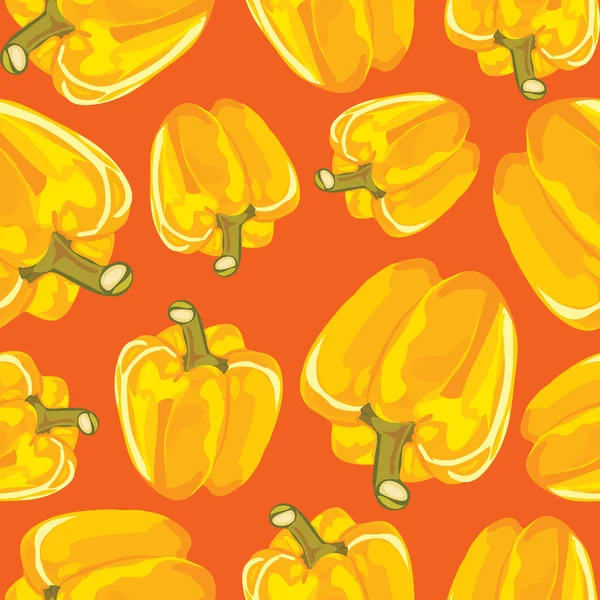 Yellow bell peppers  background. — Stock Vector