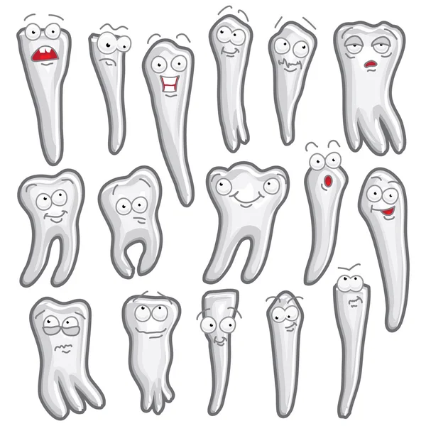 재미 있는 이빨 세트 — 스톡 벡터