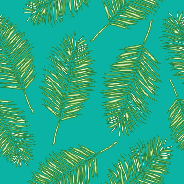 Palm leaves seamless pattern — Stock Vector