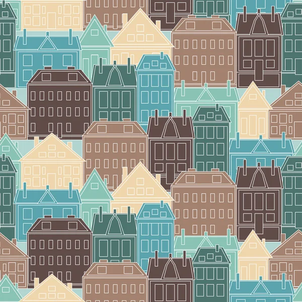 Houses seamless pattern — Stock Vector
