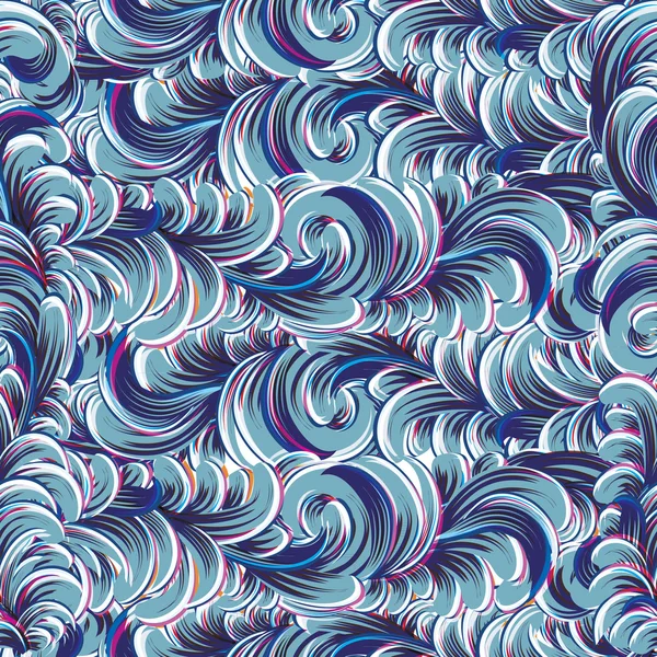 Waves. Seamless vector background. — Stock Vector