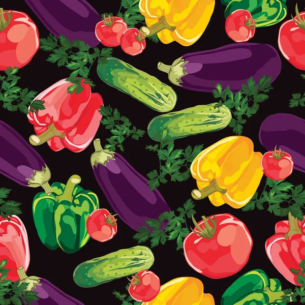 Vegetales Fondo sin costura — Vector de stock