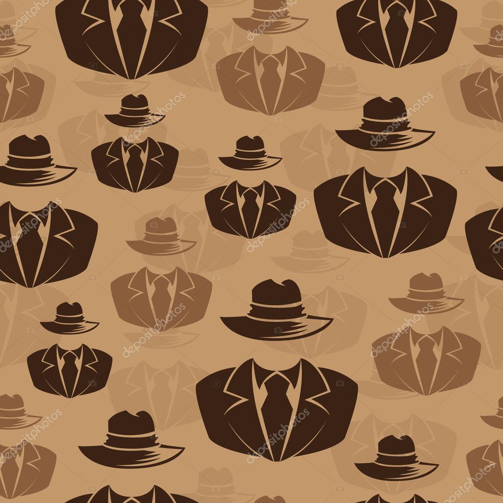 Icon spy, secret agent, the mafia Vector seamless background.