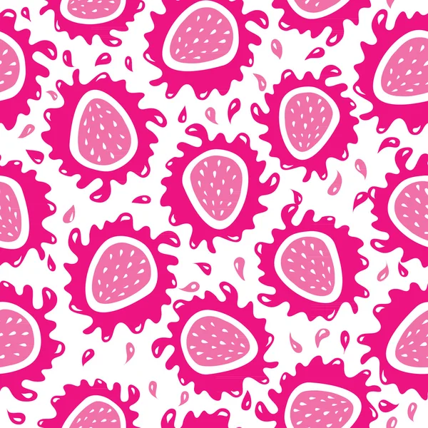 Fresas patrón sin costura — Vector de stock