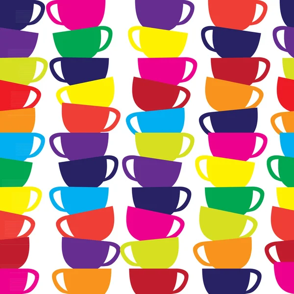 Abstract naadloze met cups. — Stockvector