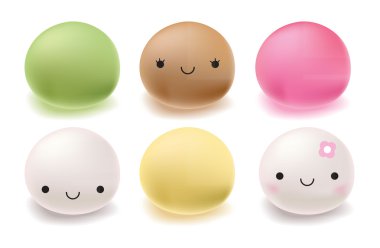 Japon mochi pirinç tatlılar.