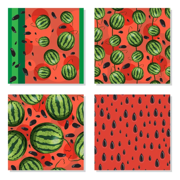 Sömlös bakgrund med vattenmeloner. — Stock vektor