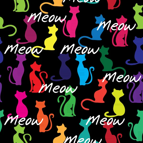 Fondo con gatos coloridos — Vector de stock