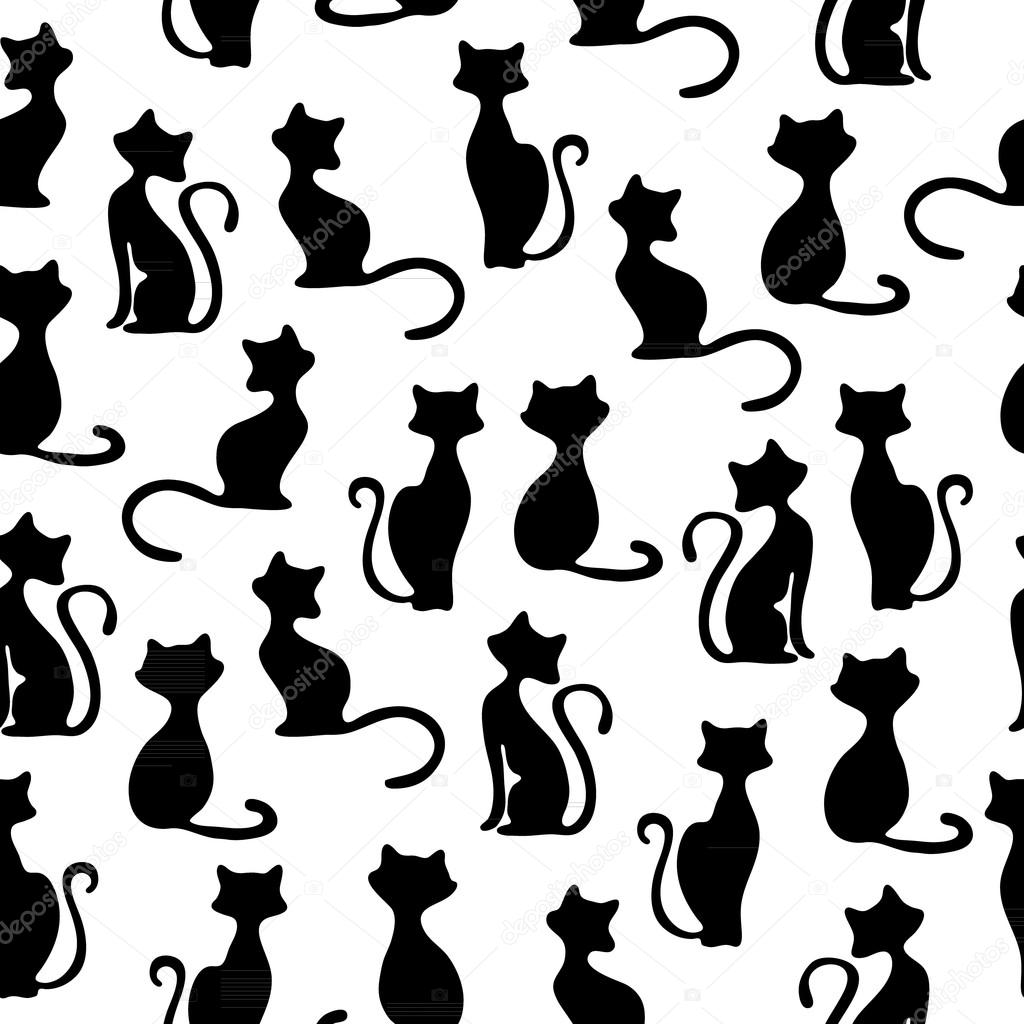 seamless background with cats.