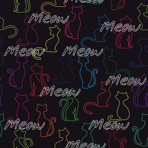 Fundo com gatos coloridos — Vetor de Stock