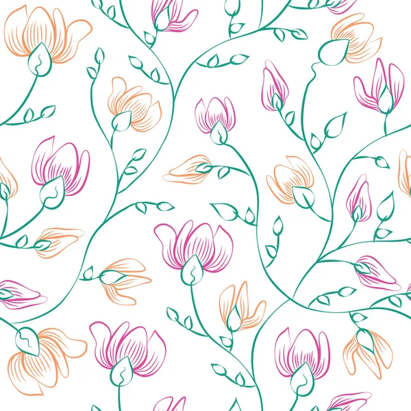 Fondo floral sin costuras — Archivo Imágenes Vectoriales