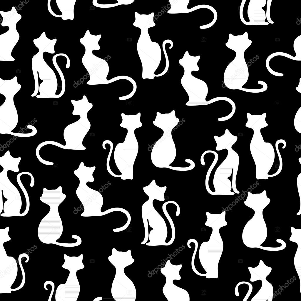 Seamless vector background with cats.