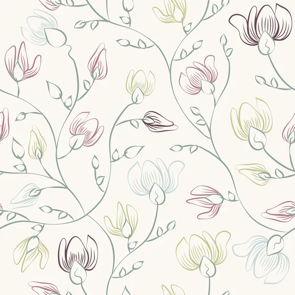 Imprimé floral fond sans couture — Image vectorielle