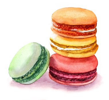 şirin renkli macaroons.