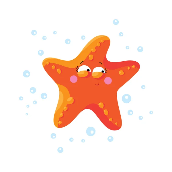 Desenhos animados bonitos de estrelas do mar . — Vetor de Stock