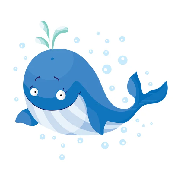 Cute whales isolated. — Stock Vector