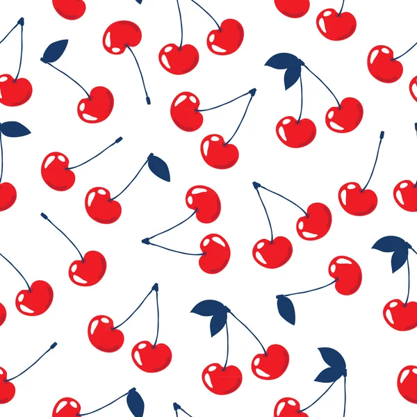 Cherries seamless pattern — Stock Vector