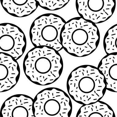 Tasty donuts seamless pattern