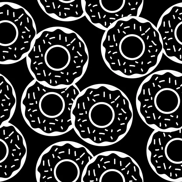 Saboroso donuts sem costura padrão — Vetor de Stock