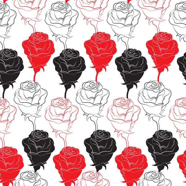 Fundo sem costura com rosas . — Vetor de Stock