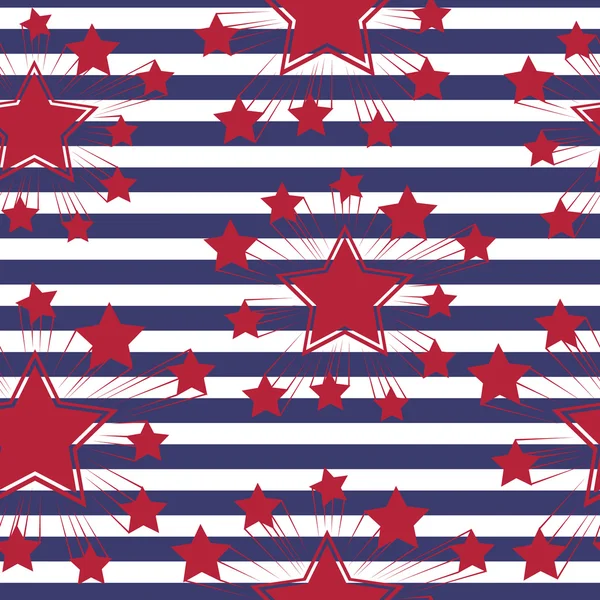 Nahtloses Muster mit amerikanischen Symbolen. — Stockvektor