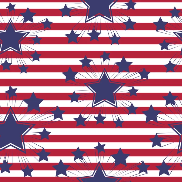 Naadloos patroon met Amerikaanse symbolen. — Stockvector