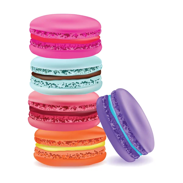 Macaroons coloridos saborosos . — Vetor de Stock